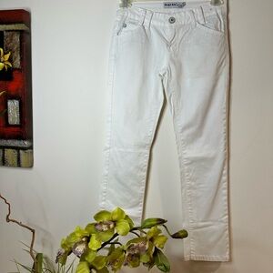 Gold SK made in Turkey Classic White Straight Leg Pants